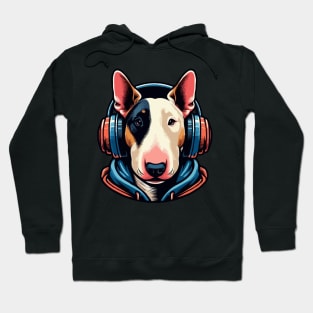 Cool Bull Terrier With Headphone Hoodie
